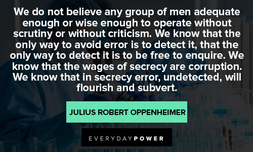 Julius Robert Oppenheimer quotes about people