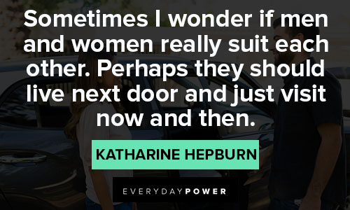 Katharine Hepburn quotes on door