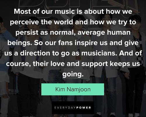 Kim Namjoon quotes about how we perceive the world and how we try to persist as normal