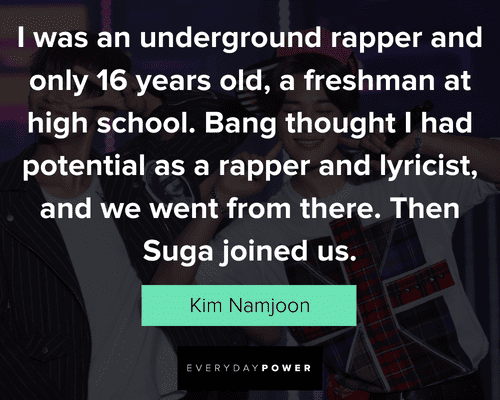 Kim Namjoon quotes about underground rapper