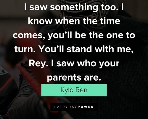 Kylo Ren quotes about I saw something too.