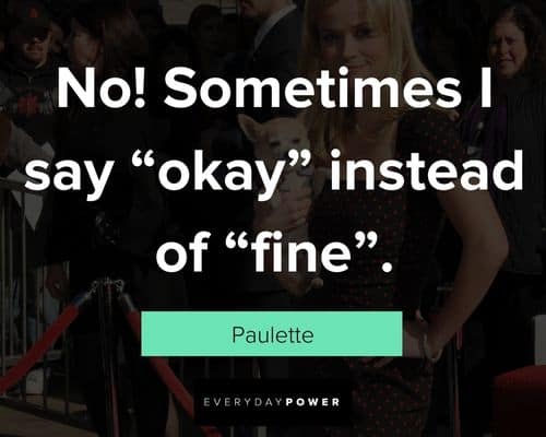 Legally Blonde quotes about sometimes I say 'Okay' Instead of 'fine'