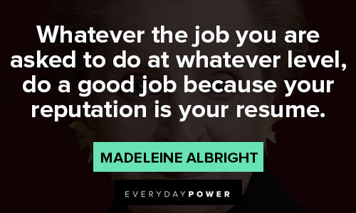 madeleine albright quotes on resume