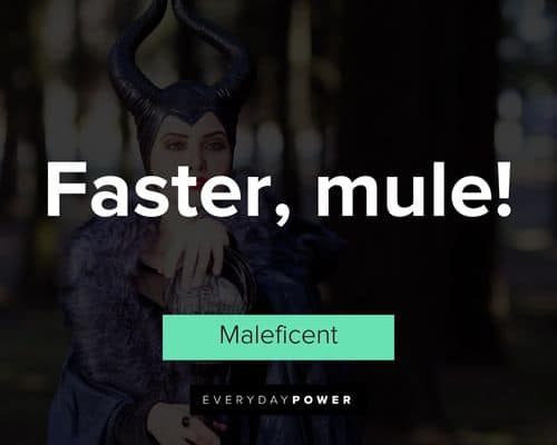 Short Maleficent quotes about faster, mule