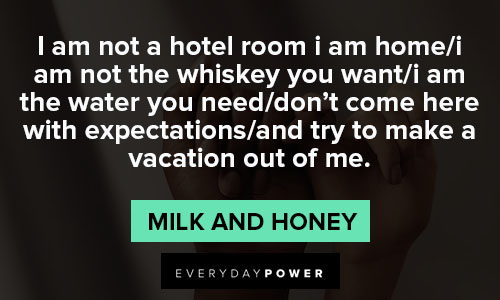 Milk and Honey quotes on vacation 