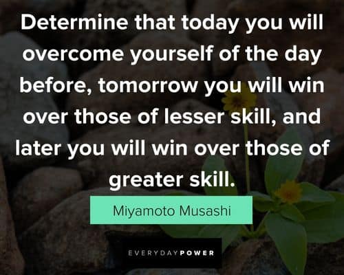 Miyamoto Musashi quotes about win over those of greater skill