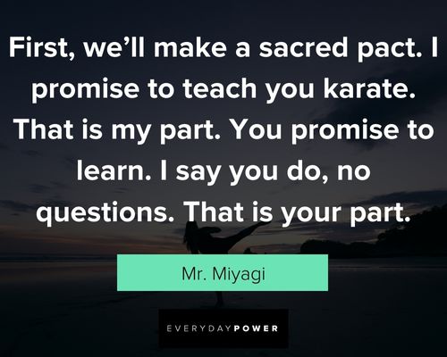 Mr. Miyagi quotes about karate and fighting