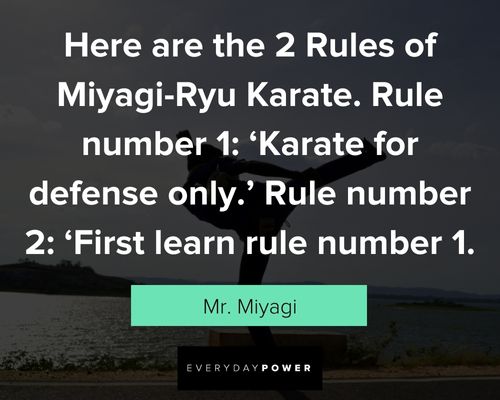 More Mr. Miyagi quotes about learing the rule