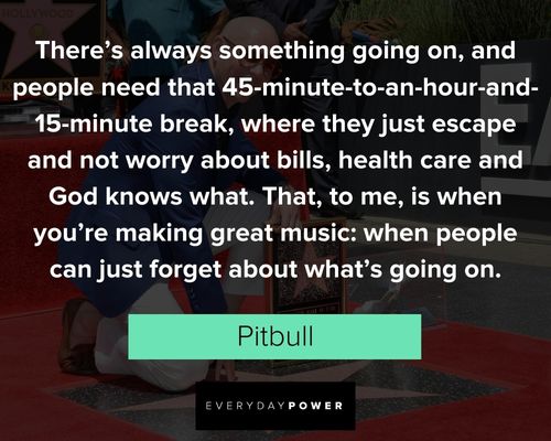 Pitbull quotes about something going on