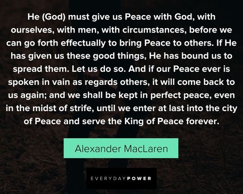 Random religious quotes about the king of peace forever
