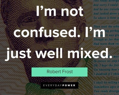 robert frost quotes about I'm not confused. I'm just well mixed