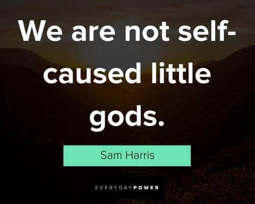 Sam Harris quotes about we are not self-caused little gods