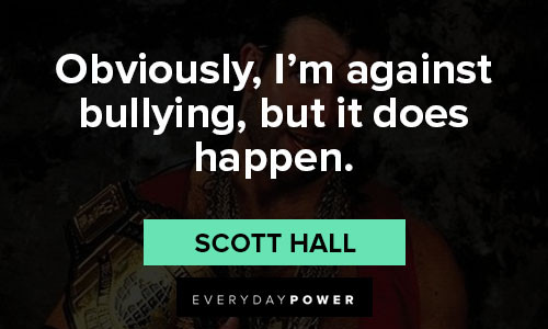 scott hall quotes on obviously, I'm against bullying, but it does happen