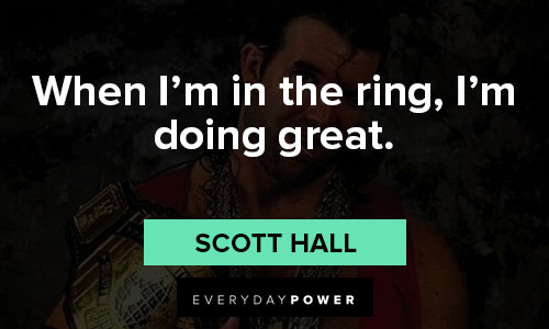 scott hall quotes about when I'm in the ring, I'm doing great