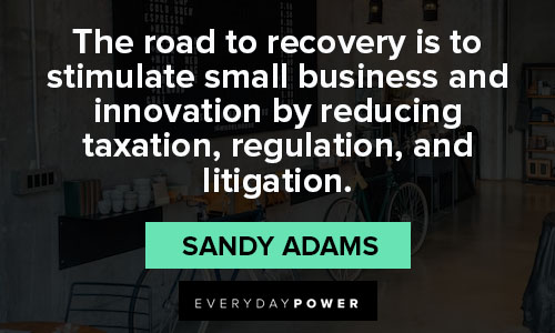support small business quotes from Sandy Adams