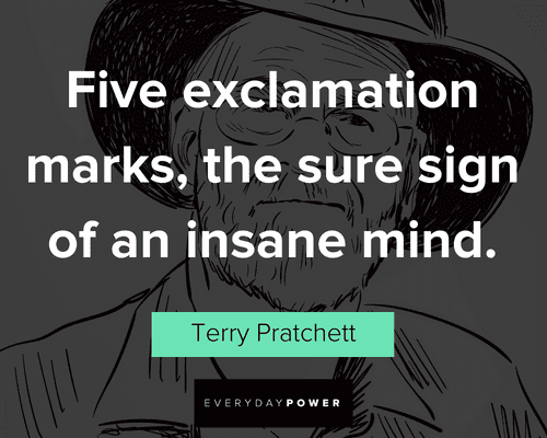 Terry Pratchett quotes about five excalmation marks