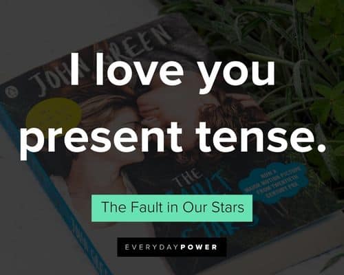 The Fault in Our Stars Quotes about I love you present tense