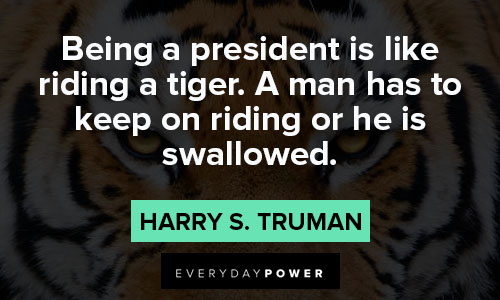 tiger quotes on being a president is like riding a tiger