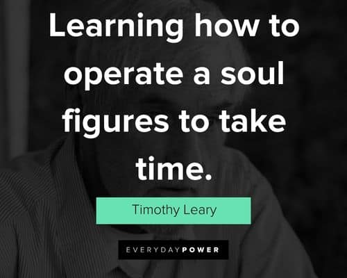 Timothy Leary quotes about learning how to operate a soul figures to take time