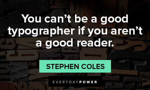 typography quotes about words and reading