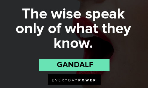 Gandalf quotes about the wise speak only of what they know