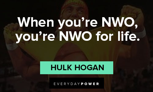 Hulk Hogan quotes about when you're NWO, you're NWO for life