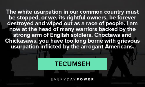 Tecumseh quotes and sayings